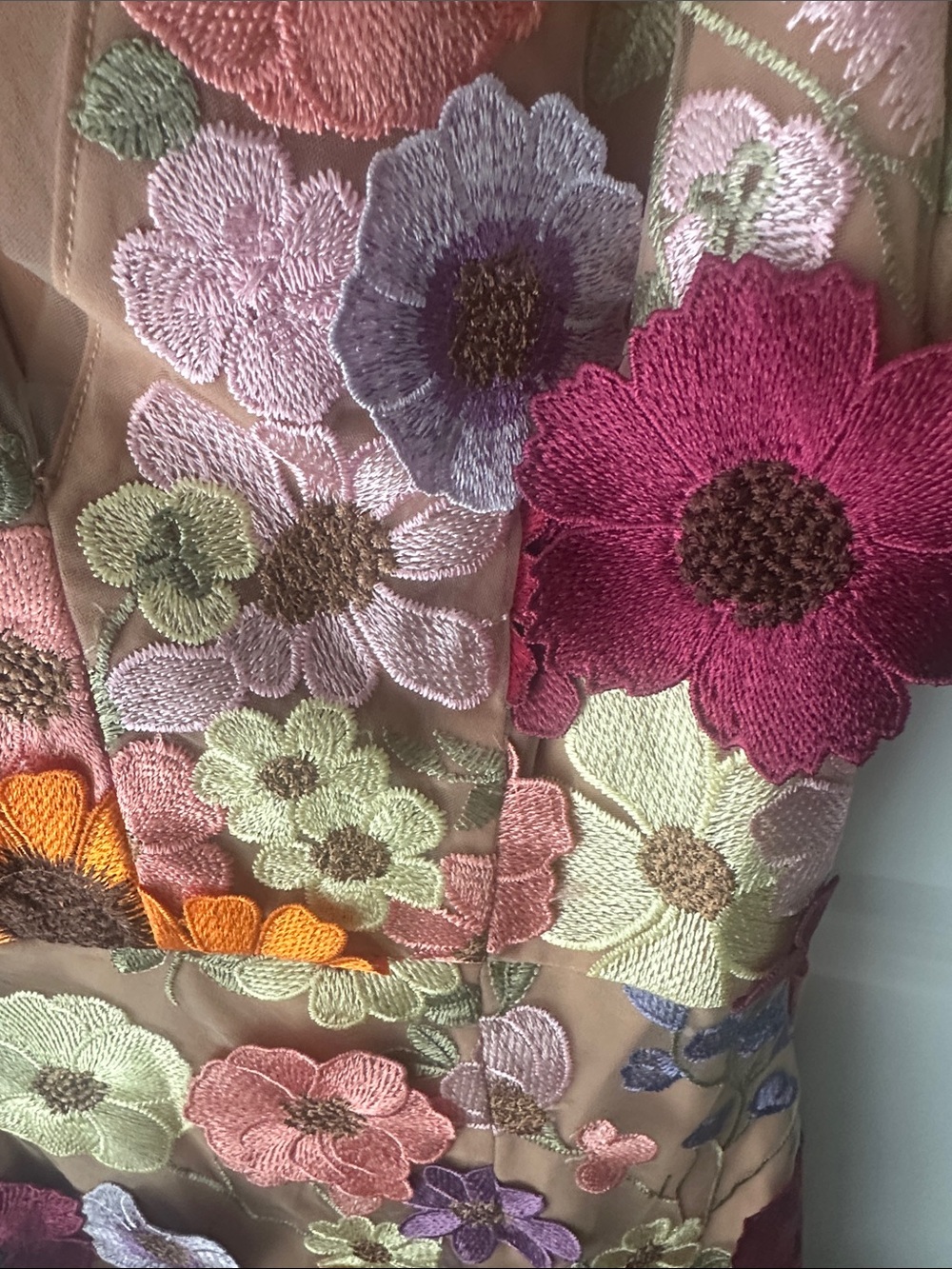 Elliatt S Dress with Orange & Pink Floral Appliqué worn once - Picture 5 of 8